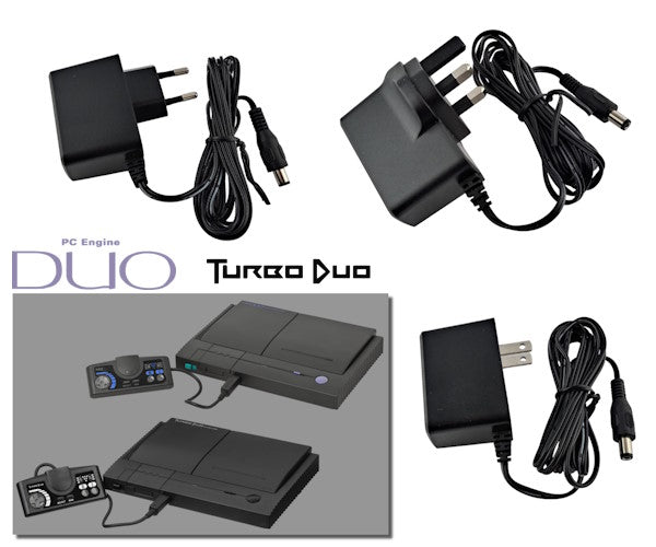 EU, US and UK plug regulated power supplies for NEC PC Engine Duo & TurboDuo