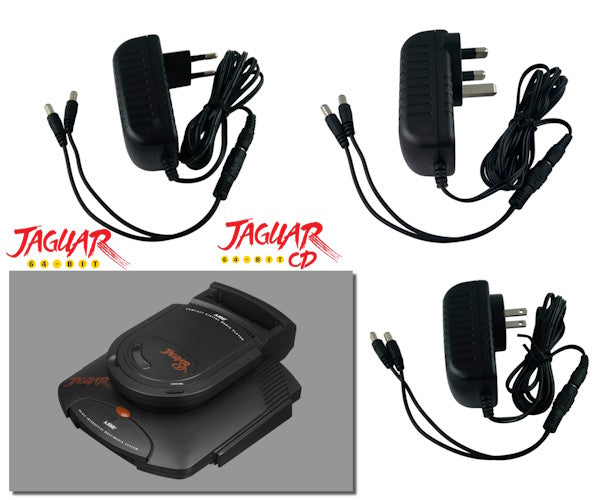 EU, US and UK plug regulated power supplies for Atari Jaguar + CD