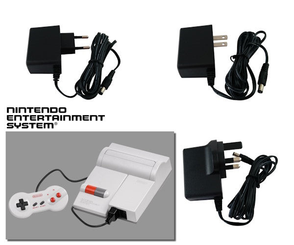 EU, US and UK plug regulated power supplies for Nintendo NES Top Loader /NES 2