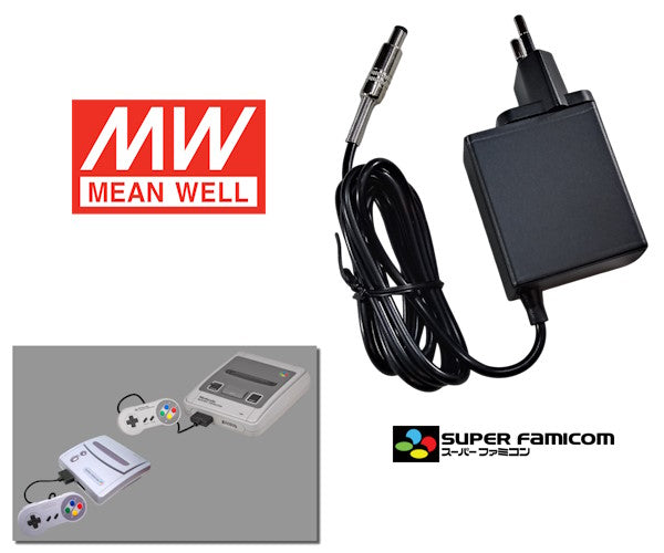 Regulated Mean Well power supply for Nintendo Super Famicom with EU plug