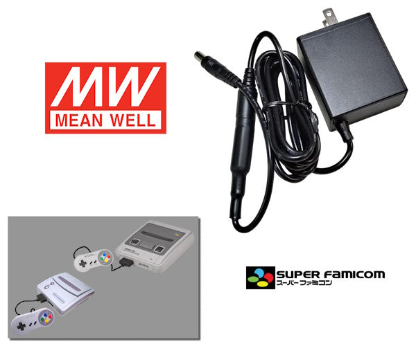 Regulated Mean Well power supply for Nintendo Super Famicom with US plug