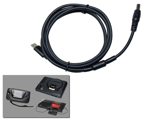 USB-C Power Cable for Sega Mega Drive 1, Genesis 1, Master System and Game Gear
